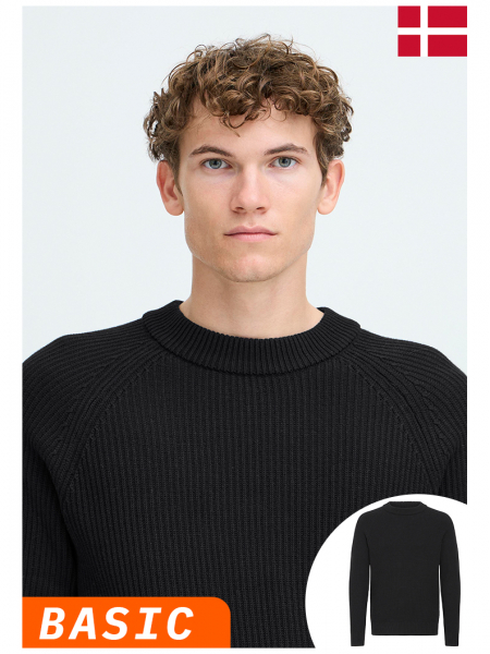 CASUAL FRIDAY Kristan 4998, Fekete Kötött Pulóver