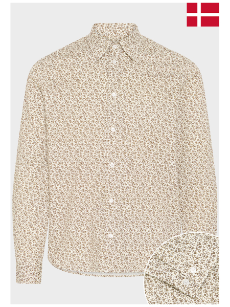 CASUAL FRIDAY Levin 6165, Barna Virágmintás Hosszú Ujjú Ing