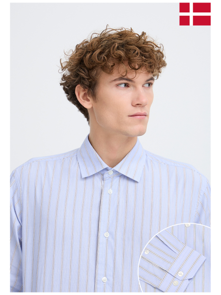 CASUAL FRIDAY Olsson 6147, Világoskék Hosszú Ujjú Ing