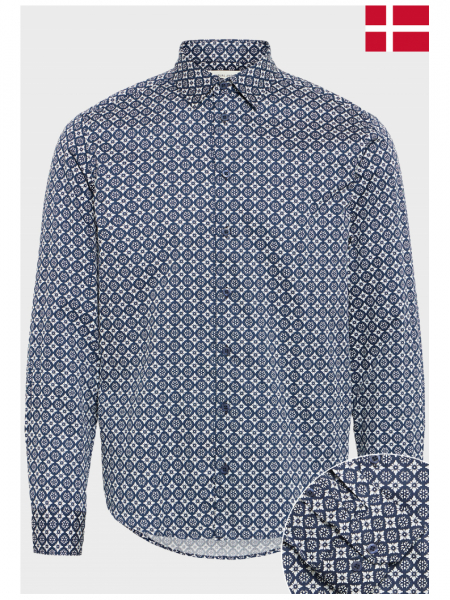 CASUAL FRIDAY Rubis 6059, Kék, Mintás Hosszú Ujjú Ing