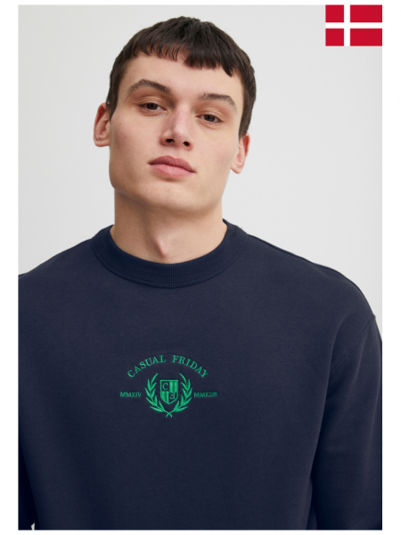 CASUAL FRIDAY Sage 4729, Kék Környakú Pulóver
