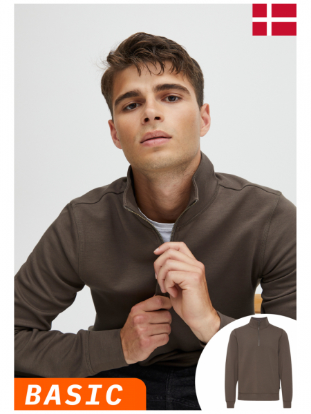 CASUAL FRIDAY Sebastian 4816, Barna Cipzáros Pulóver, NOOS