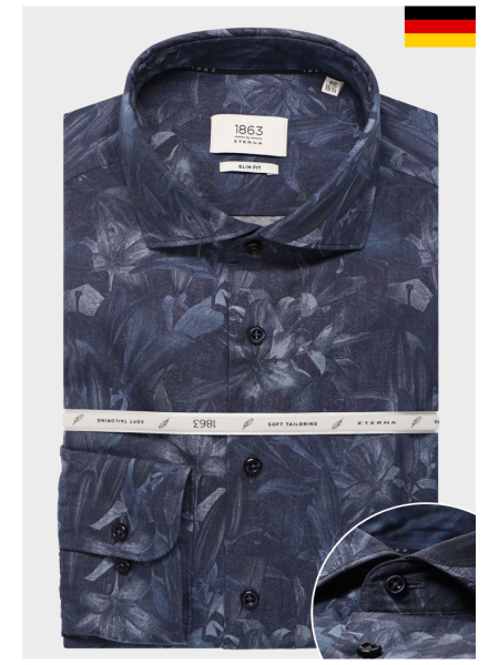 ETERNA 1863 Modern Fit 1437, Kék Hosszú Ujjú Ing