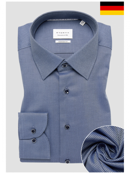 ETERNA Modern Fit 2132, Kék, Mintás Hosszú Ujjú Ing