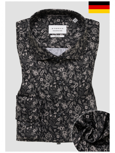 ETERNA Slim Fit 1070, Szürke Mintás Hosszú Ujjú Ing