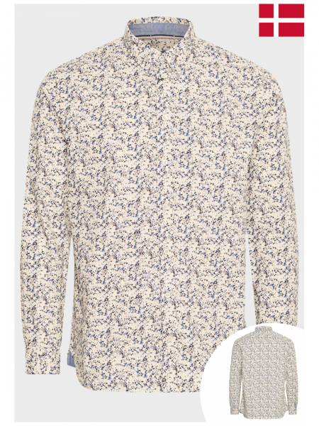 FQ1924 Farnham 0875, Fehér, Virágmintás Hosszú Ujjú Ing