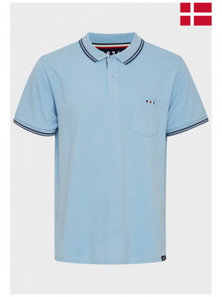 FQ1924 Polo 176, Világoskék Rövid Ujjú Ingpóló