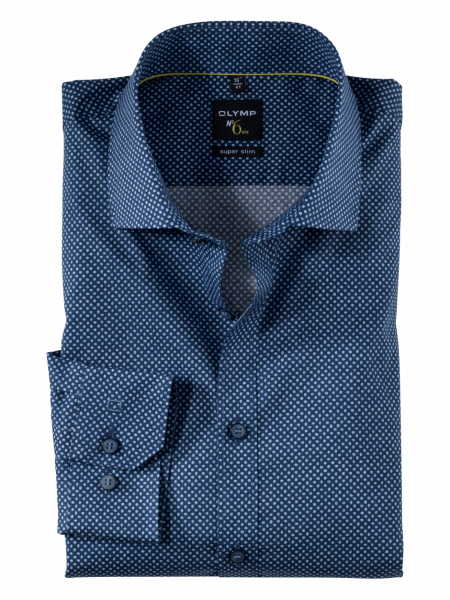 OLYMP No. Six 2534, Kék Hosszú Ujjú Ing ,Super slim, Royal Kent,