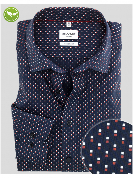OLYMP Tendenz 8618, Piros Hosszú Ujjú Ing, Modern fit, New Kent