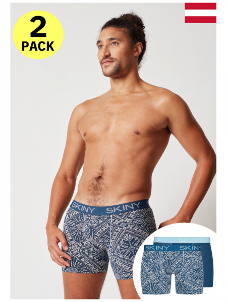 SKINY Cotton Multipack 0222, Multikolor Mozaik Boxernadrág Dupla Csomag