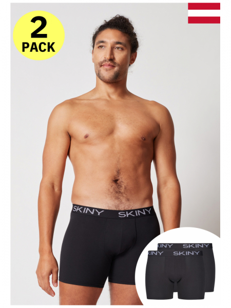 SKINY Cotton Multipack 0686, Fekete Boxernadrág Dupla Csomag