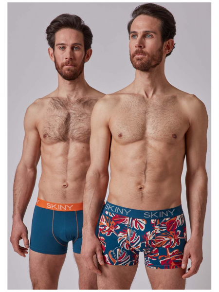 SKINY Cotton Multipack 6487, Kék Boxernadrág, Dupla Csomag