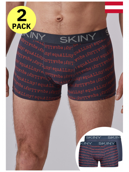 SKINY Cotton Multipack 6487, Sötétkék, Mintás Boxernadrág Dupla Csomag