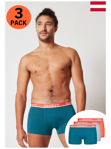SKINY Cotton Multipack 6840, Multikolor Koral Boxerernadrág Tripla Csomag