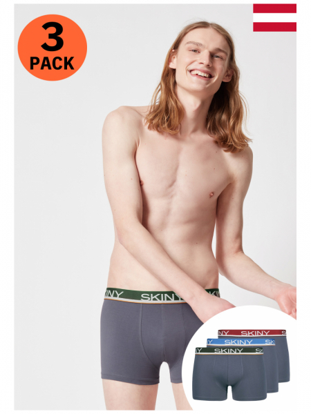 SKINY Cotton Multipack 6841, Szürke Boxernadrág,Tripla Csomag