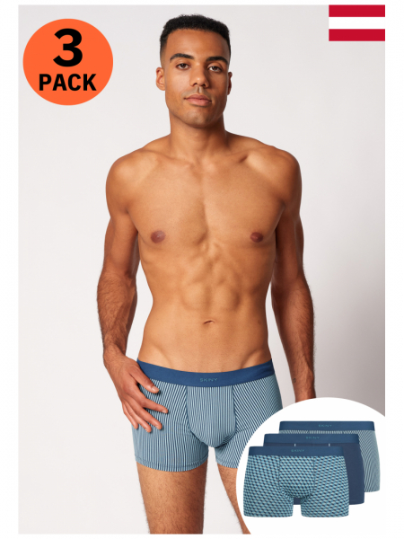 SKINY Cotton Multipack 6919, Boxeralsó Kék Mintás Tripla Csomag