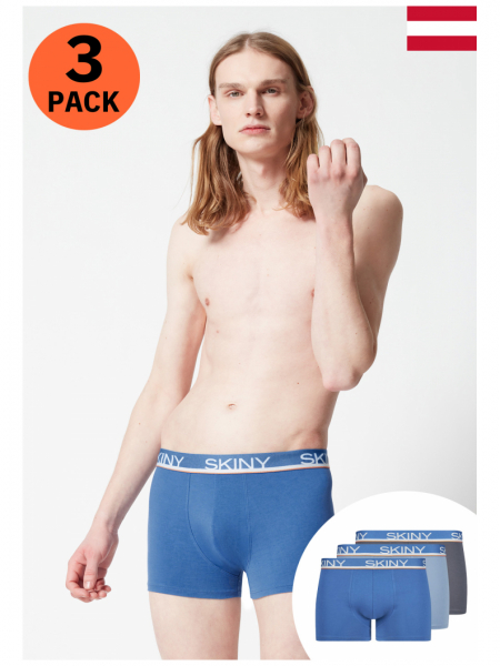 SKINY Cottton Multipack 6840, Kék-Szürke Boxernadrág Tripla Csomag