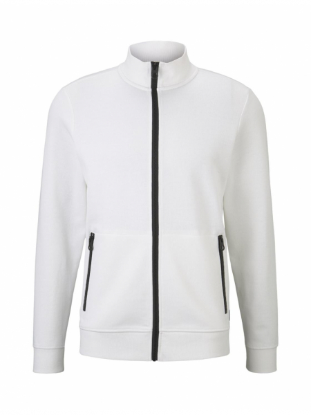 TOM TAILOR Sweatjacket w. Zip-pockets 7528, Sweatshirt, Offwhite