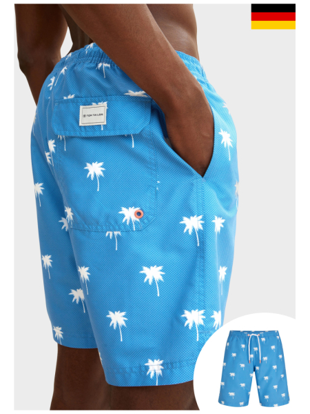 TOM TAILOR 0030, Kék Pálmafás Szörfnadrág