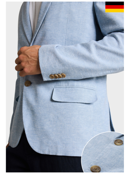 TOM TAILOR 0341, Világoskék Pamut-Len Zakó