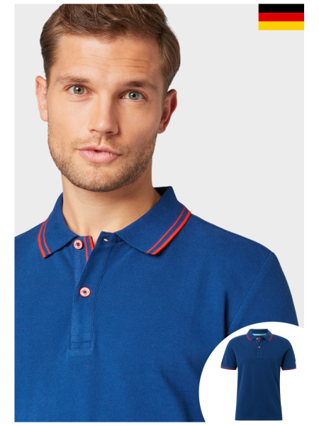 TOM TAILOR 0772, Acélkék Rövid Ujjú Ingpóló