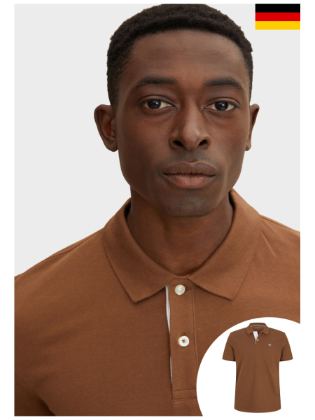 TOM TAILOR 1006, Kávébarna Rövid Ujjú Ingpóló