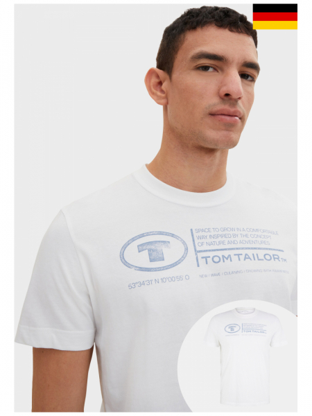 TOM TAILOR 5611, Fehér Rövid Ujjú Póló NOS