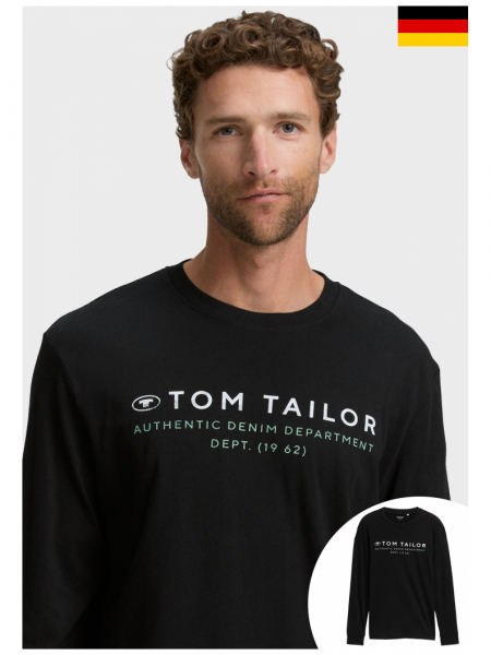 TOM TAILOR 7769, Fekete Hosszú Ujjú Póló