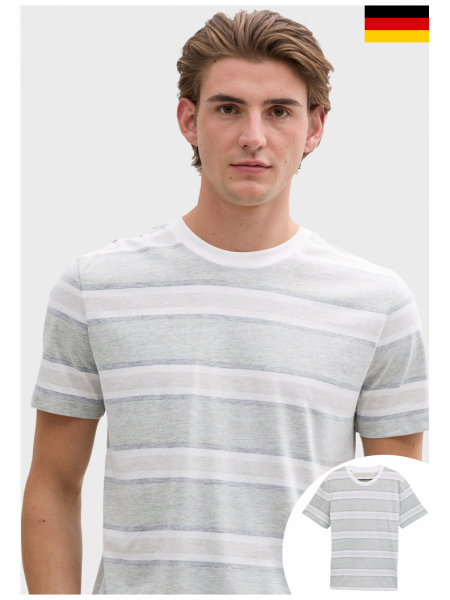 TOM TAILOR DENIM 5026, Zöld Csíkos Rövid Ujjú Póló