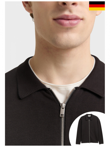 TOM TAILOR DENIM 7972, Fekete Cipzáros Pulóver