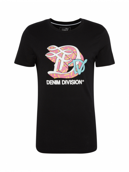 TOM TAILOR DENIM Division 3338, Fekete Rövid Ujjú Póló