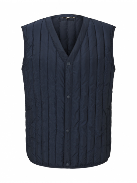 TOM TAILOR DENIM Padded V-neck Vest 3630, Kék Mellény