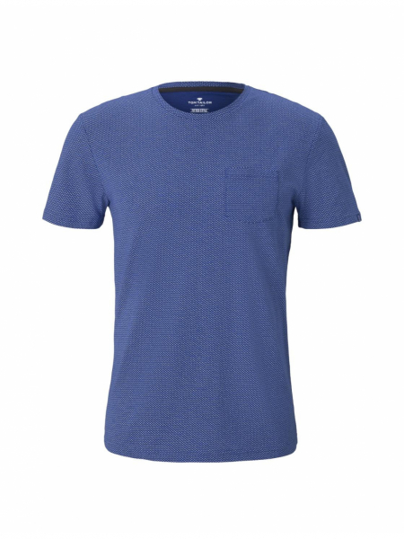 TOM TAILOR T-Shirt w. Structured Print 9718, Liláskék Rövid Ujjú Póló