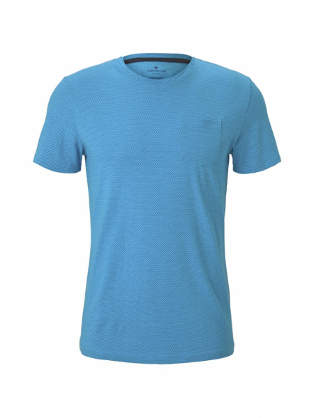 TOM TAILOR T-Shirt w. Structured Print 9718, Világoskék Rövid Ujjú Póló
